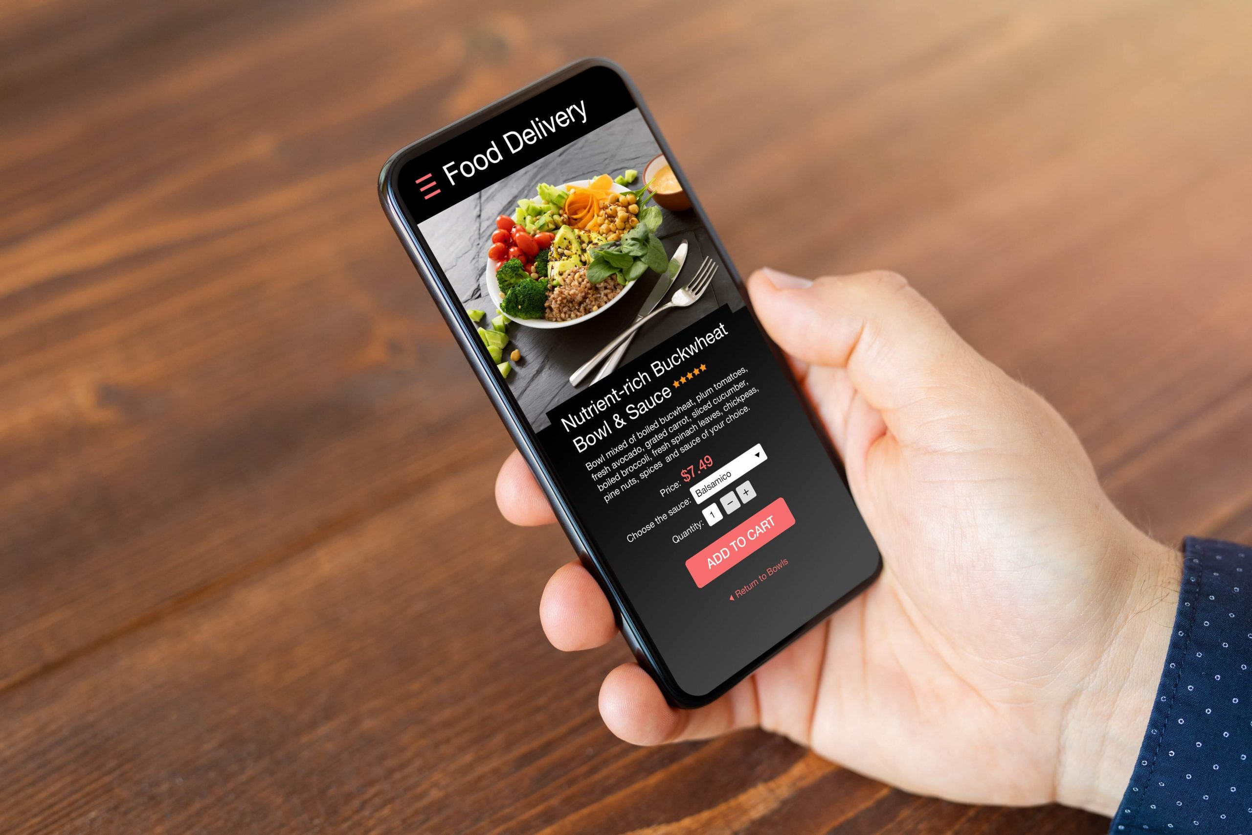 food ordering service on mobile phone