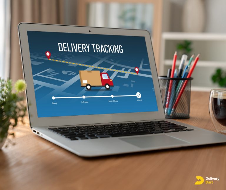 last mile delivery tracking software along with DeliveryDart logo