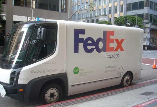 FedEx truck along with DeliveryDart logo