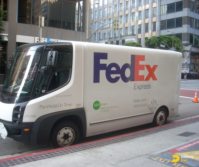 FedEx truck along with DeliveryDart logo