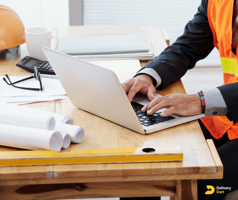 construction fleet maintenance software along with DeliveryDart logo